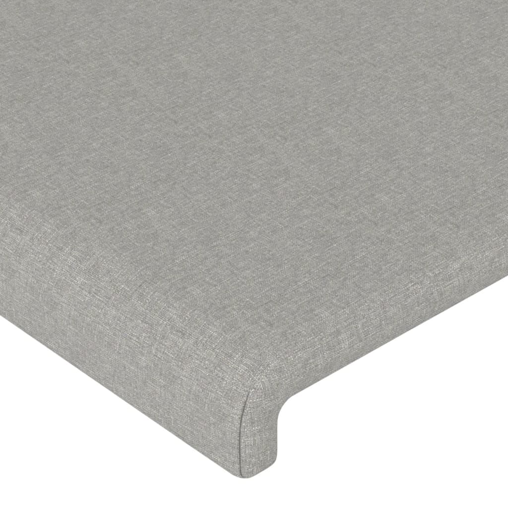 sengegavl med kanter 93x16x118/128 cm stof lysegrå