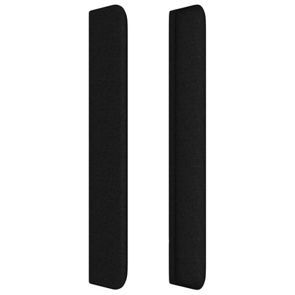 sengegavl med kanter 93x16x118/128 cm stof sort