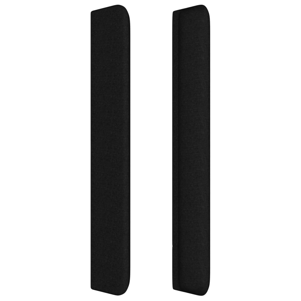 sengegavl med kanter 93x16x118/128 cm stof sort