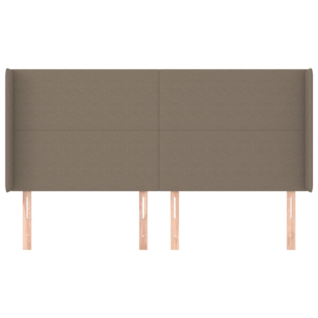 sengegavl med kanter 203x16x118/128 cm stof gråbrun
