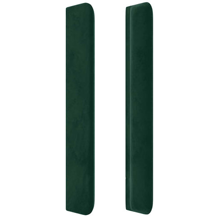 sengegavl med kanter 93x16x118/128 cm fløjl mørkegrøn