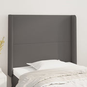 sengegavl med kanter 83x16x118/128 cm kunstlæder grå