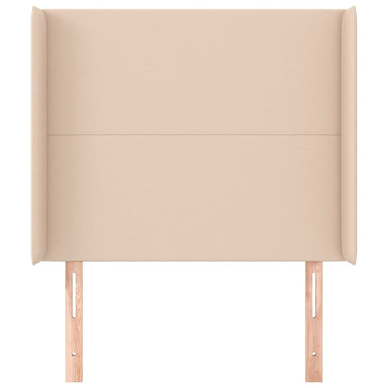 sengegavl med kanter 93x16x118/128 cm kunstlæder cappuccino