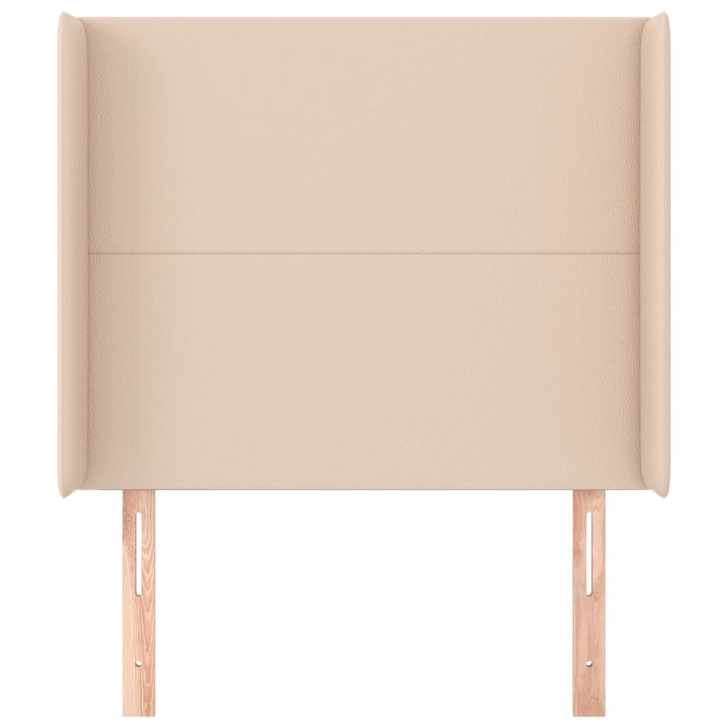 sengegavl med kanter 103x16x118/128 cm kunstlæder cappuccino