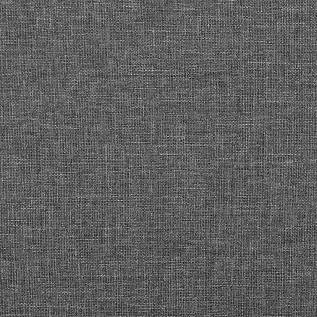 sengegavl med kanter 183x16x118/128 cm stof mørkegrå