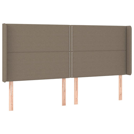 sengegavl med kanter 183x16x118/128 cm stof gråbrun