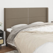 sengegavl med kanter 203x16x118/128 cm stof gråbrun
