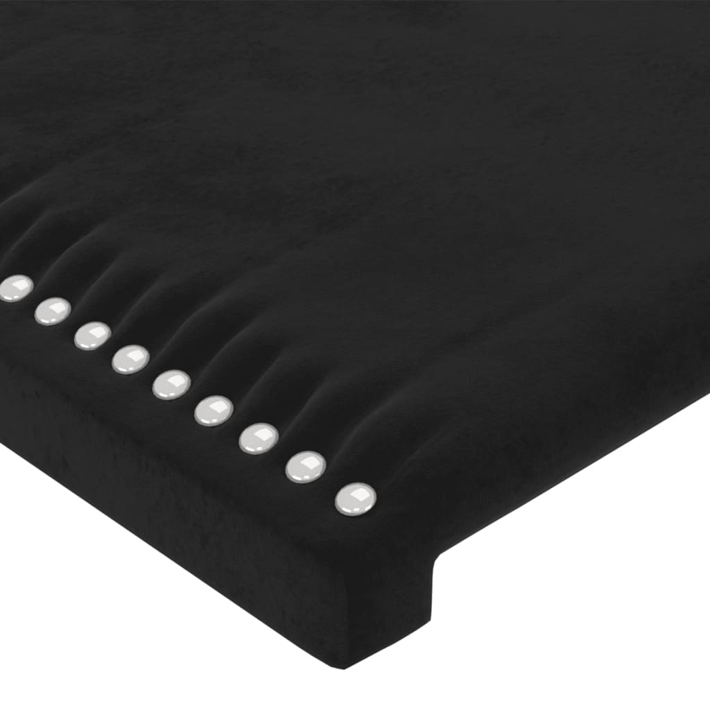 sengegavl med kanter 93x16x118/128 cm fløjl sort
