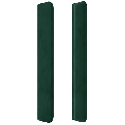 sengegavl med kanter 93x16x118/128 cm fløjl mørkegrøn