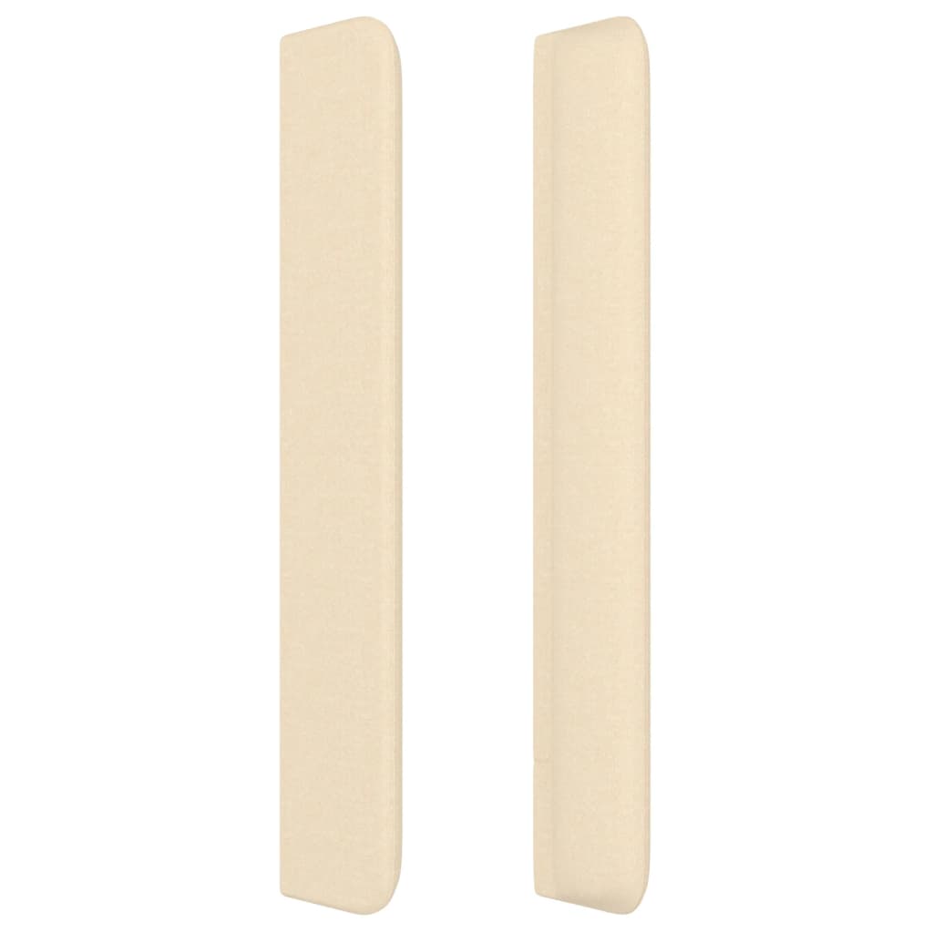 sengegavl med kanter 83x16x118/128 cm stof cremefarvet