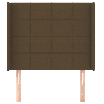 sengegavl med kanter 93x16x118/128 cm stof mørkebrun