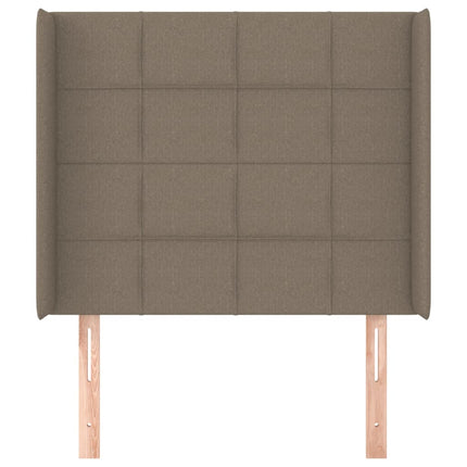 sengegavl med kanter 93x16x118/128 cm stof gråbrun