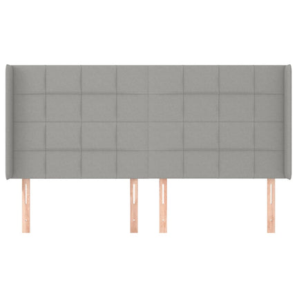 sengegavl med kanter 183x16x118/128 cm stof lysegrå