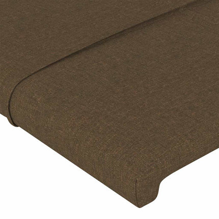 sengegavl med kanter 183x16x118/128 cm stof mørkebrun