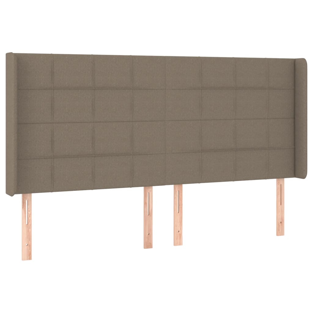 sengegavl med kanter 183x16x118/128 cm stof gråbrun