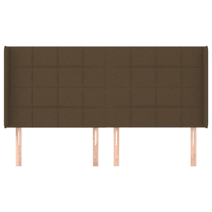 sengegavl med kanter 203x16x118/128 cm stof mørkebrun