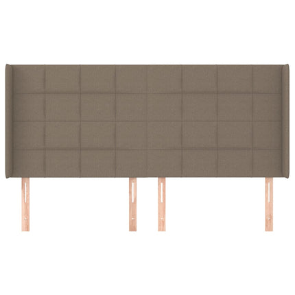 sengegavl med kanter 203x16x118/128 cm stof gråbrun