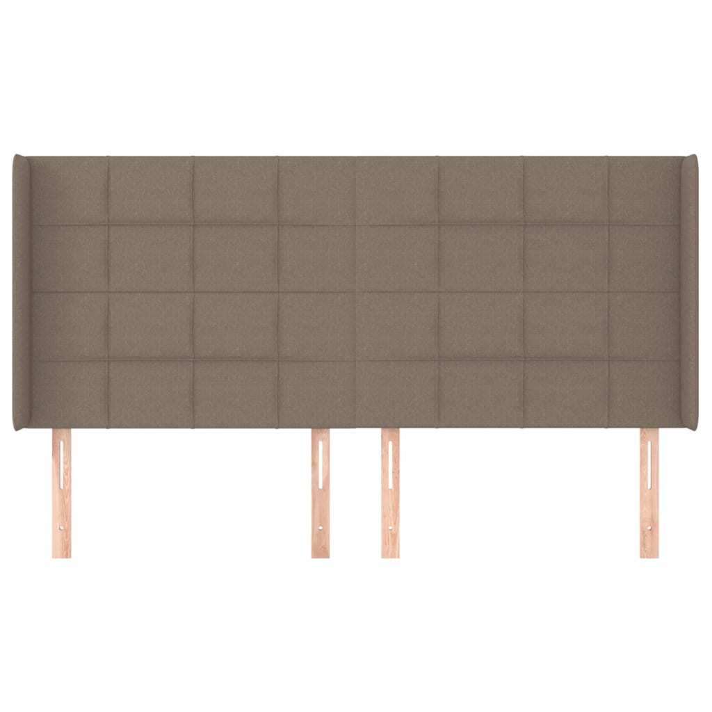 sengegavl med kanter 203x16x118/128 cm stof gråbrun