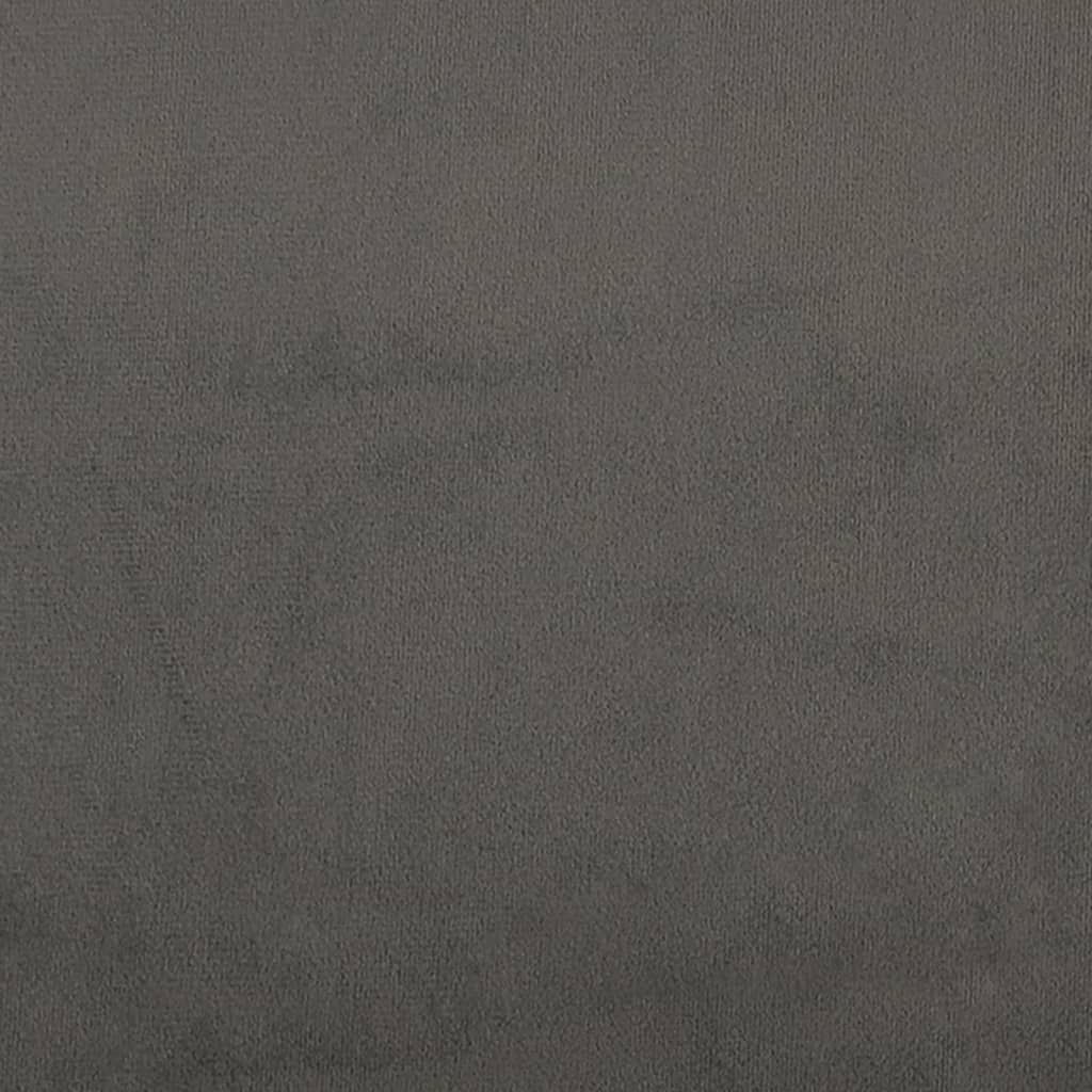 sengegavl med kanter 183x16x118/128 cm fløjl mørkegrå