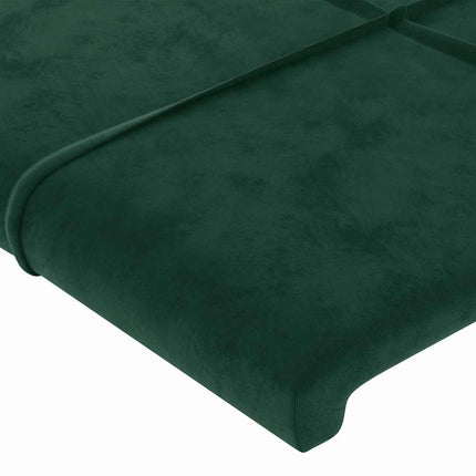 sengegavl med kanter 183x16x118/128 cm fløjl mørkegrøn