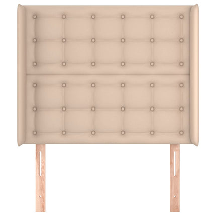 sengegavl med kanter 83x16x118/128 cm kunstlæder cappuccino
