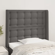 sengegavl med kanter 93x16x118/128 cm kunstlæder grå