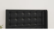 sengegavl med kanter 103x16x118/128 cm kunstlæder sort
