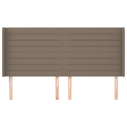 sengegavl med kanter 163x16x118/128 cm stof gråbrun