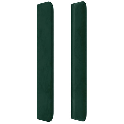 sengegavl med kanter 83x16x118/128 cm fløjl mørkegrøn