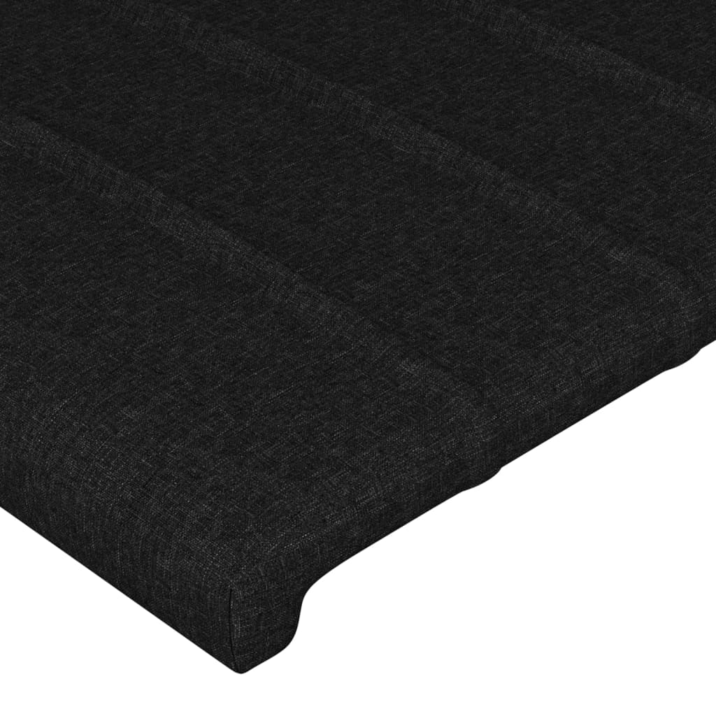 sengegavl med kanter 103x16x118/128 cm stof sort