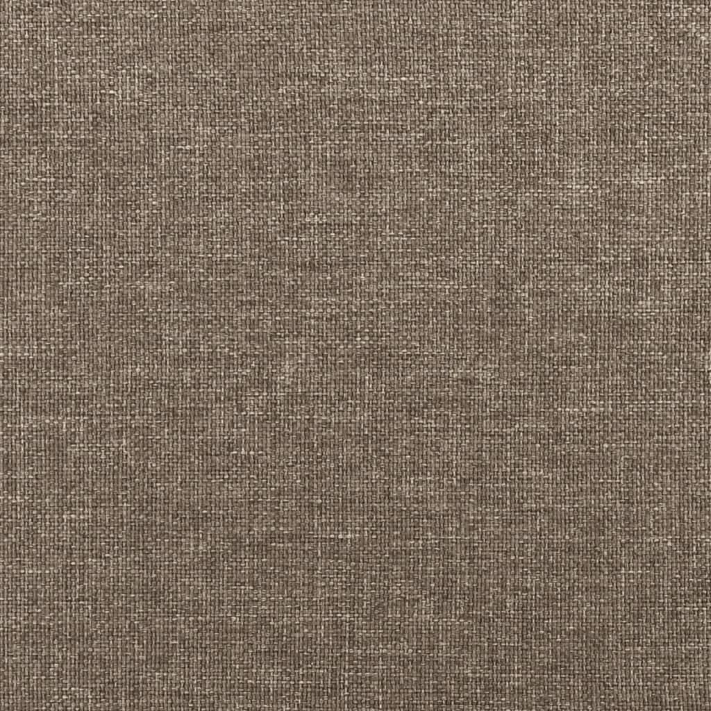 sengegavl med kanter 103x16x118/128 cm stof gråbrun