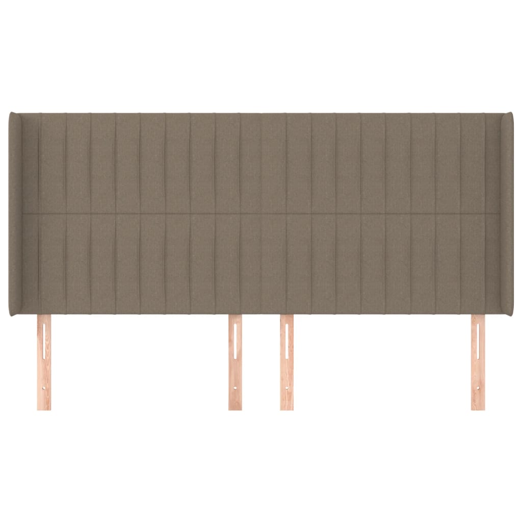 sengegavl med kanter 183x16x118/128 cm stof gråbrun