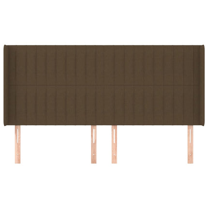 sengegavl med kanter 203x16x118/128 cm stof mørkebrun