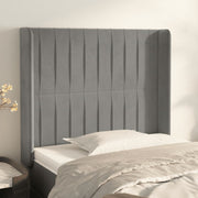 sengegavl med kanter 103x16x118/128 cm fløjl lysegrå