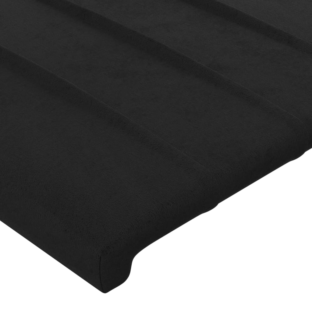 sengegavl med kanter 103x16x118/128 cm fløjl sort