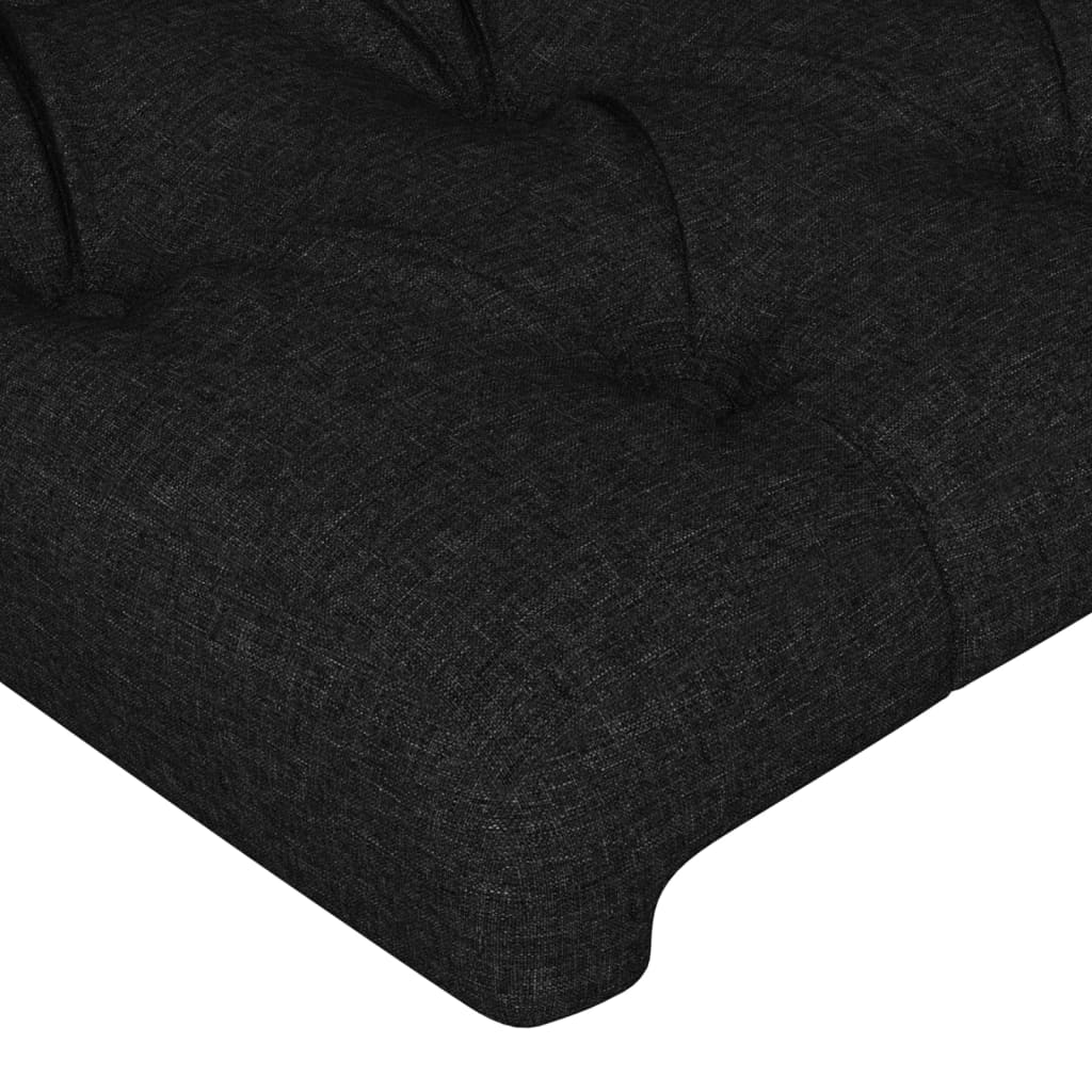 sengegavl med kanter 147x16x118/128 cm stof sort
