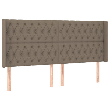 sengegavl med kanter 203x16x118/128 cm stof gråbrun