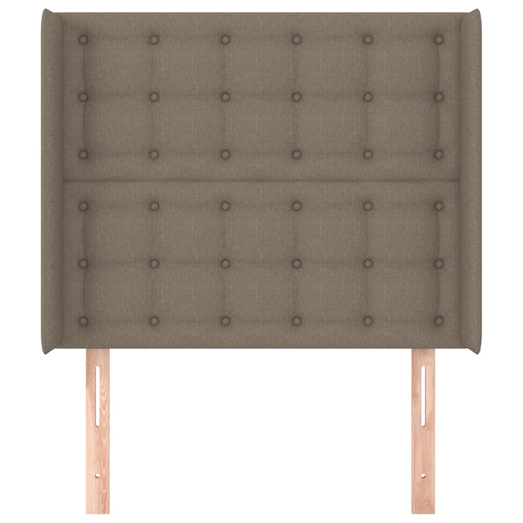 sengegavl med kanter 83x16x118/128 cm stof gråbrun