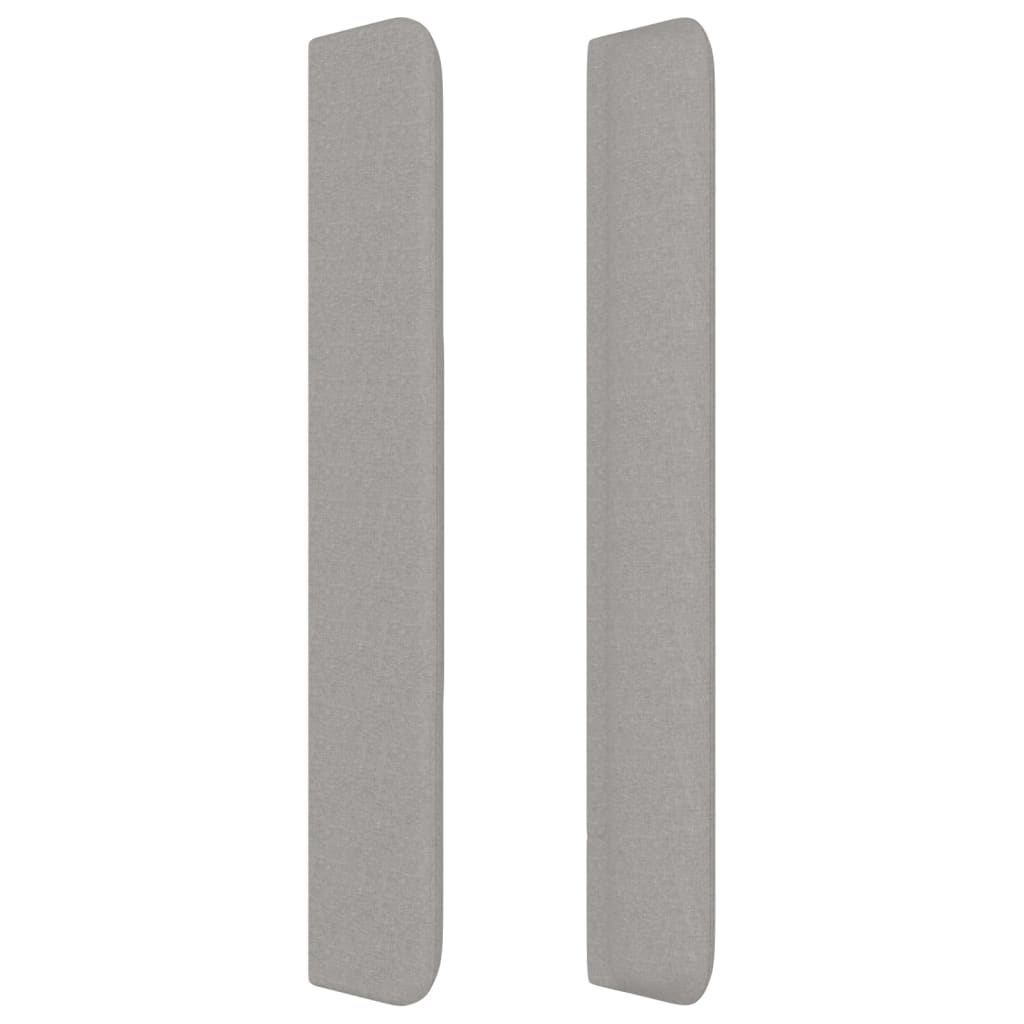 sengegavl med kanter 93x16x118/128 cm stof lysegrå