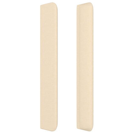 sengegavl med kanter 103x16x118/128 cm stof cremefarvet