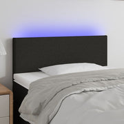sengegavl med LED-lys 100x5x78/88 cm stof sort
