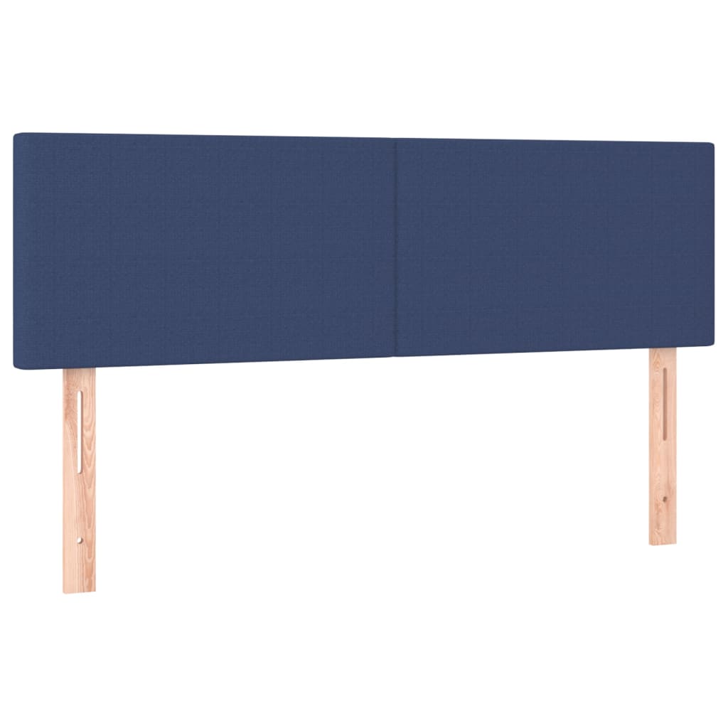 sengegavl med LED-lys 144x5x78/88 cm stof cremefarvet