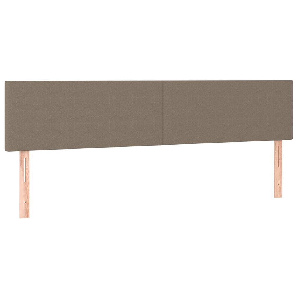 sengegavl med LED-lys 200x5x78/88 cm stof gråbrun