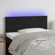 sengegavl med LED-lys 80x5x78/88 cm velour sort