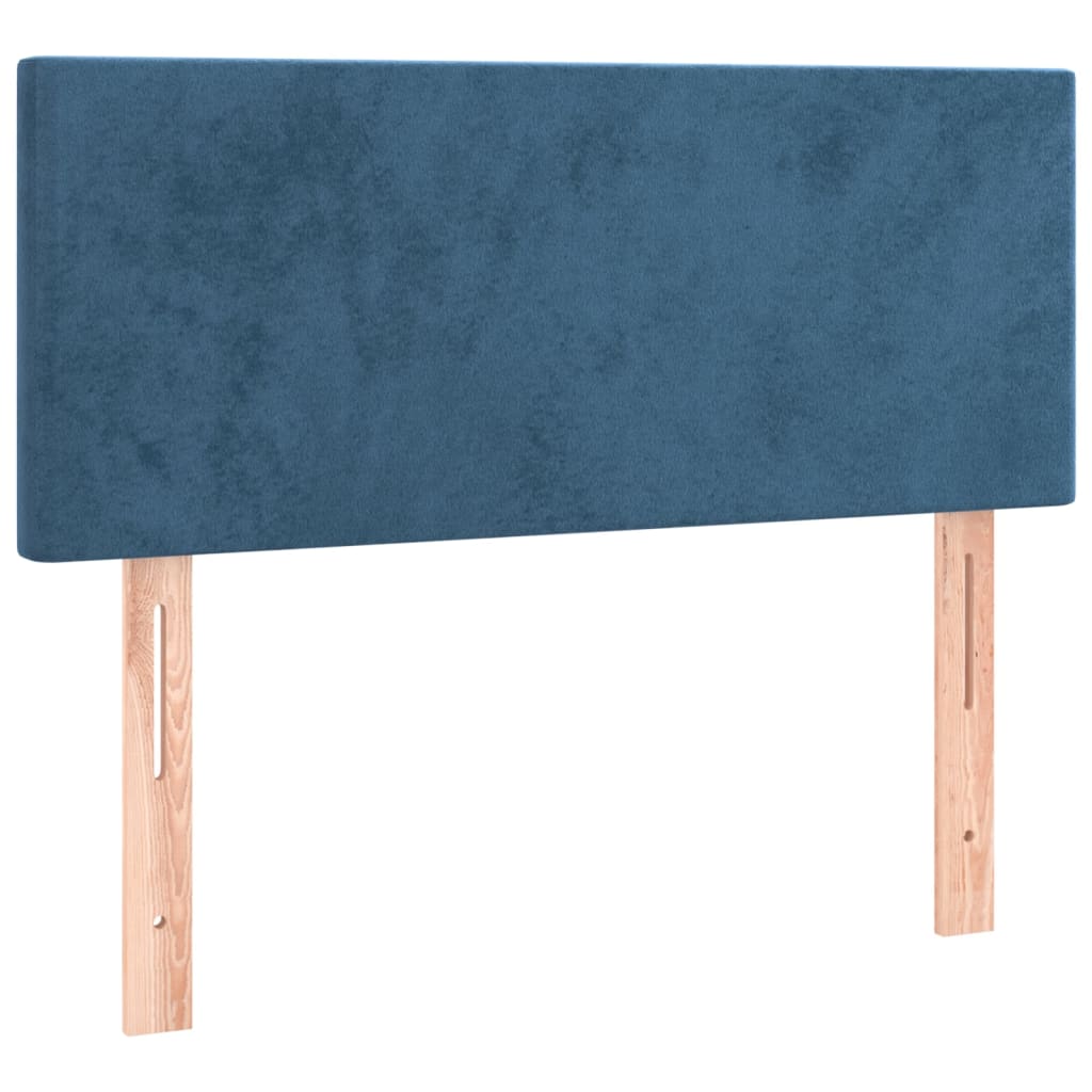 sengegavl med LED-lys 80x5x78/88 cm velour mørkeblå