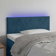 sengegavl med LED-lys 80x5x78/88 cm velour mørkeblå