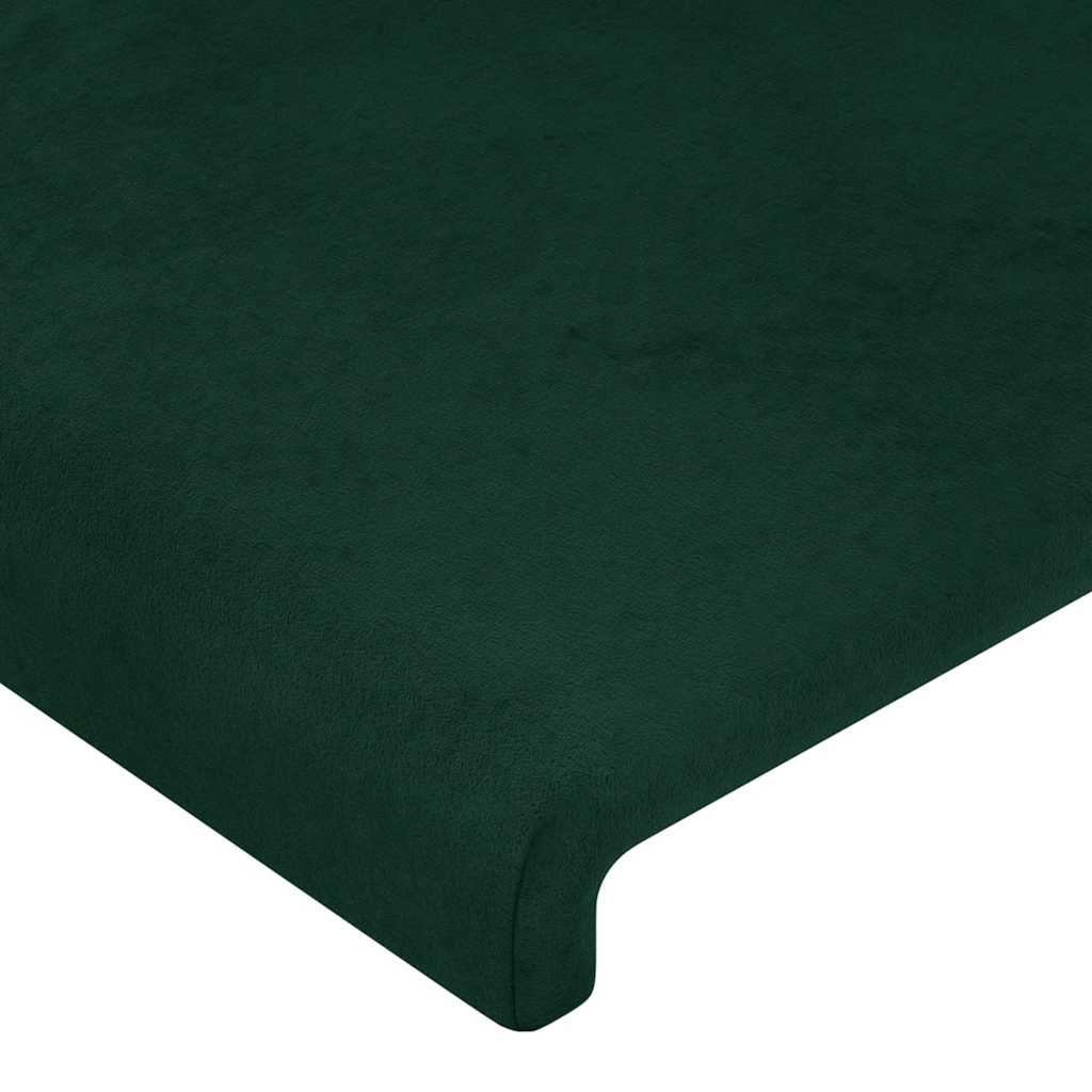 sengegavl med LED-lys 90x5x78/88 cm fløjl mørkegrøn