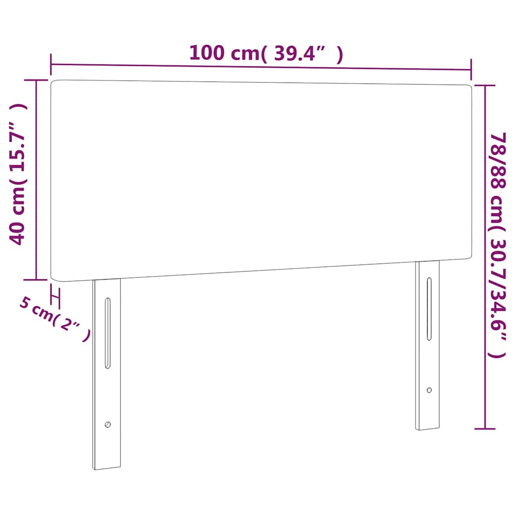 sengegavl med LED-lys 100x5x78/88 cm fløjl mørkegrøn