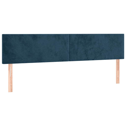 sengegavl med LED-lys 200x5x78/88 cm fløjl mørkeblå