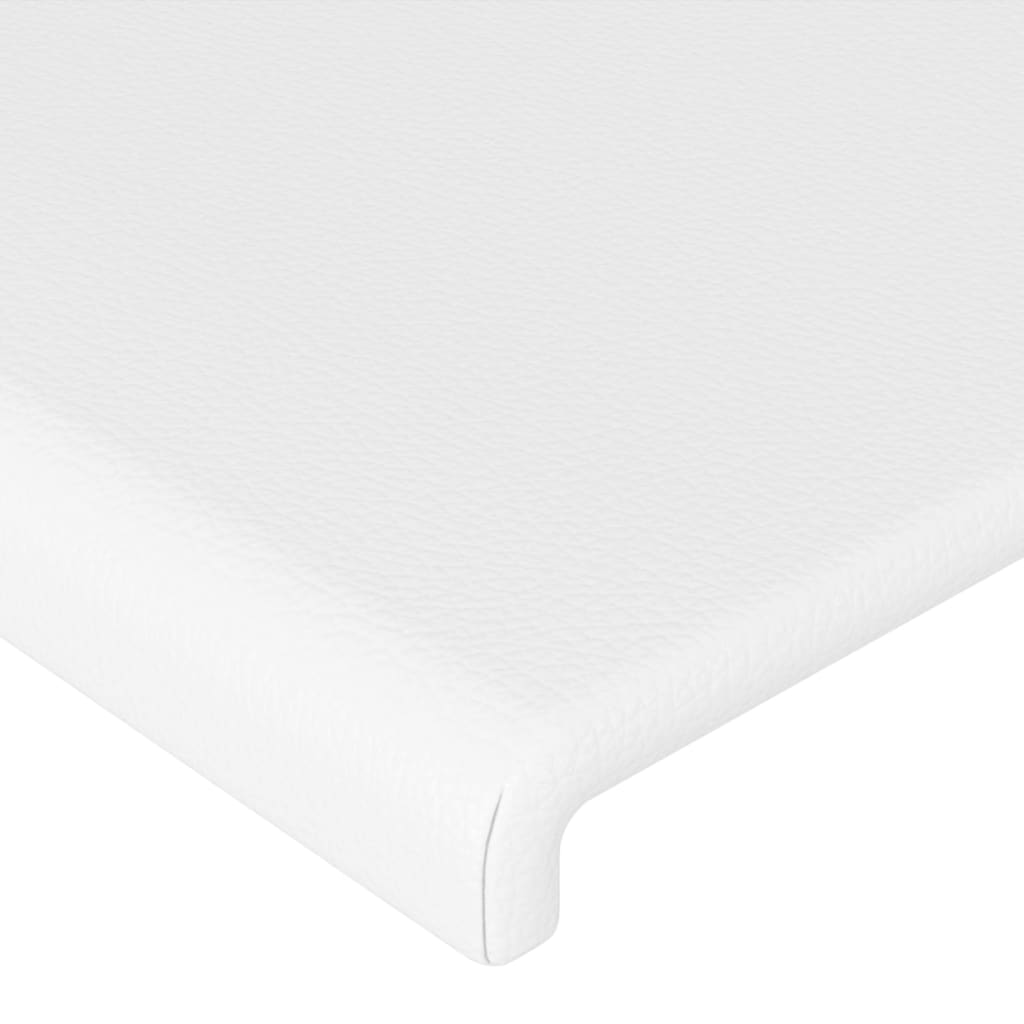 sengegavl med LED-lys 80x5x78/88 cm kunstlæder hvid